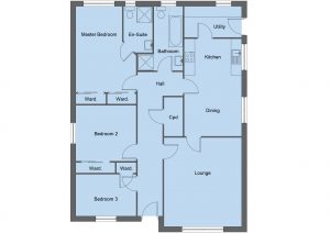 McAlister house type floor plan - 3 bedroom bungalow - 118m2 floor area